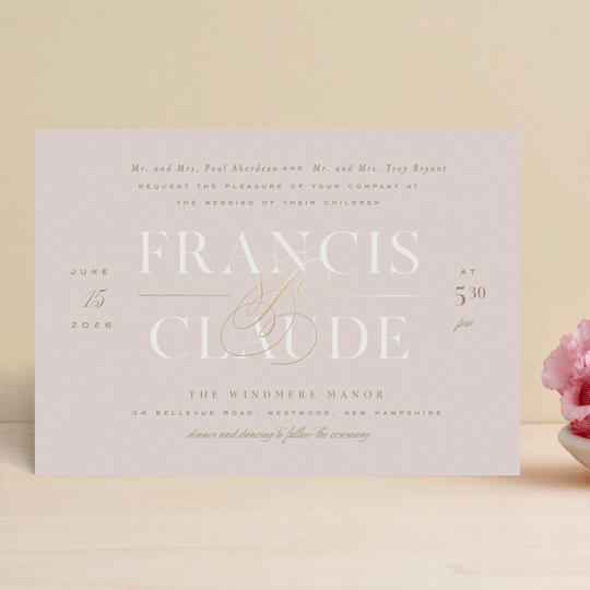 "Lovely Day" - Wedding Invitations in Rose Quartz by Leah Bisch - Front