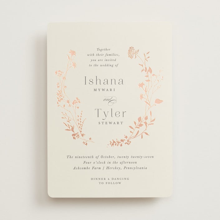 "Queen Anne's Lace" - Wedding Invitations in Creme Brulee by Jennifer Wick - Front