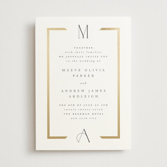 "Chisel" - Wedding Invitations in Quartz by Kristie Kern - Front