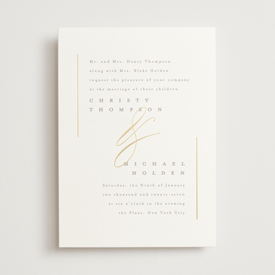 "Ampersand glam" - Wedding Invitations in Powder by Creo Study - Front