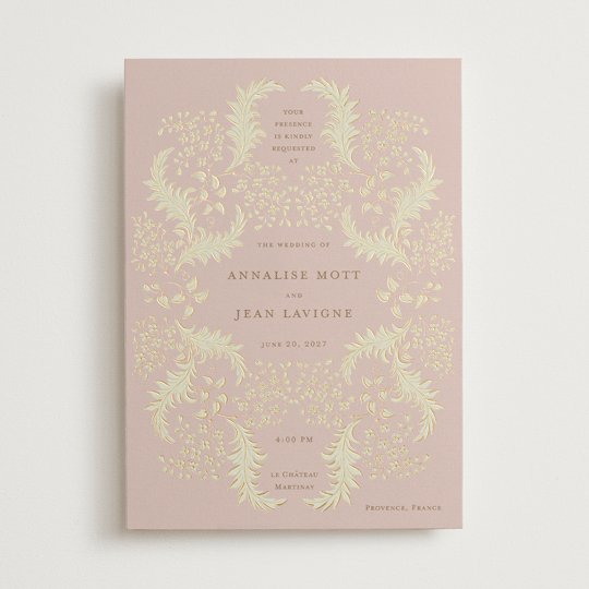 "French Train" - Wedding Invitations in Rose by Ani Somi - Front