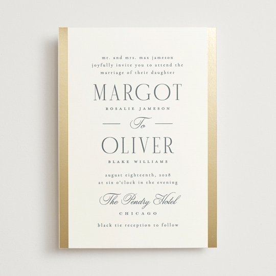"The Ritz" - Wedding Invitations in Quartz by Kristie Kern - Front