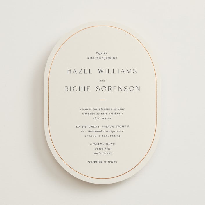"Walnut" - Wedding Invitations in Linen by Blustery August - Front