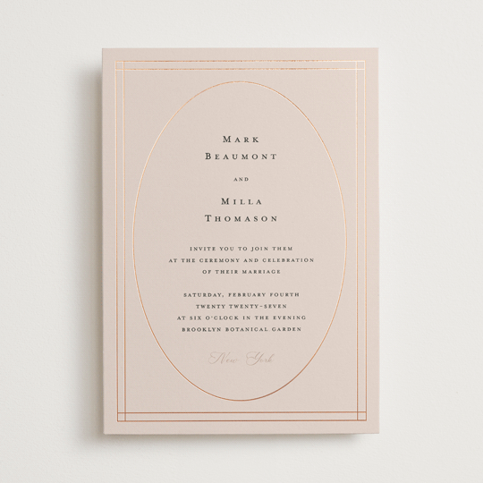 "Champagne" - Wedding Invitations in Rose by Ani Somi - Front