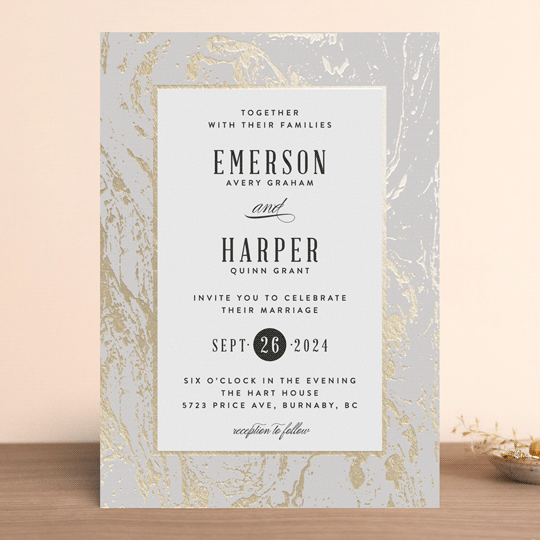 "Modern Marble" - Wedding Invitations in Cloud by Kelly Schmidt - Front