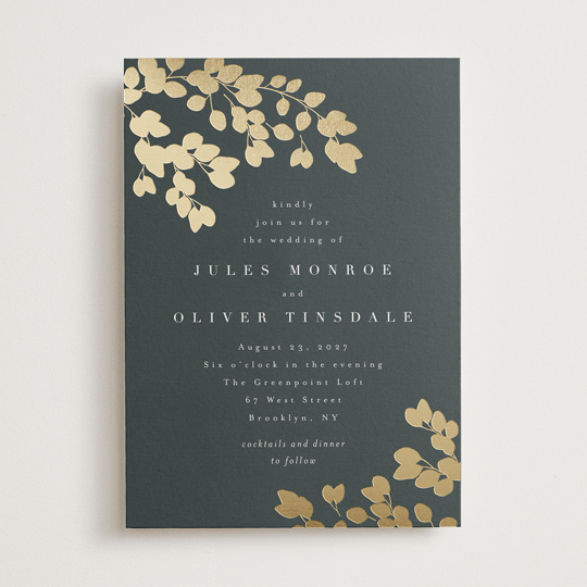"Loire" - Wedding Invitations in Deep Sea by Kristie Kern - Front