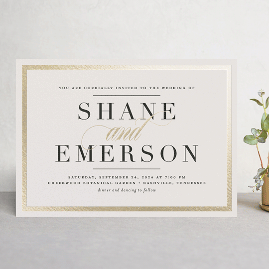 "Bold Classic" - Wedding Invitations in Golden by Jessica Williams - Front