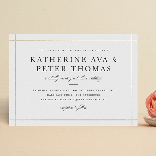 "Formal Affair" - Wedding Invitations in Cloud by Stacey Meacham - Front