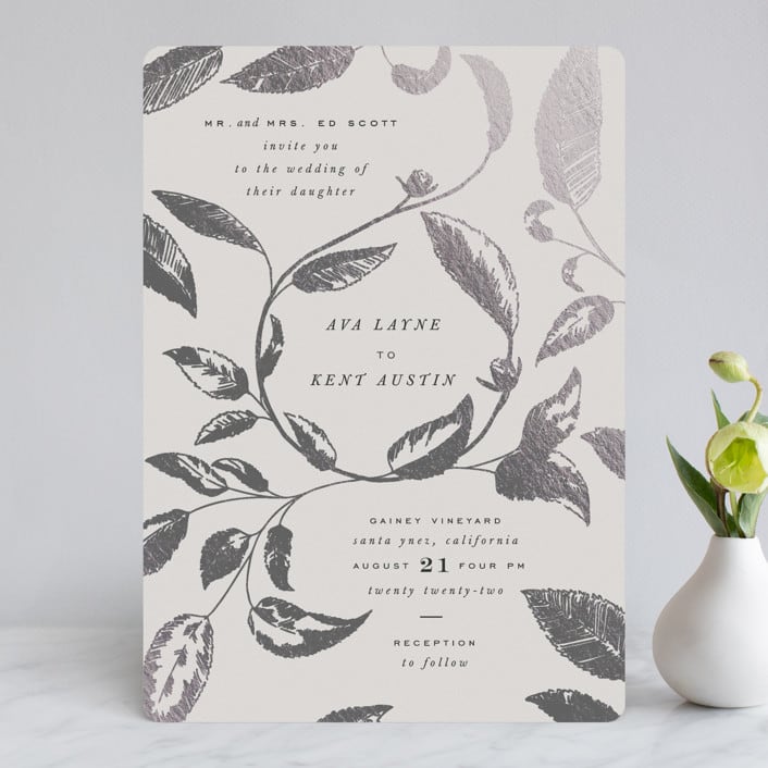 "Halcyon" - Wedding Invitations in Tuxedo by Leah Bisch - Front