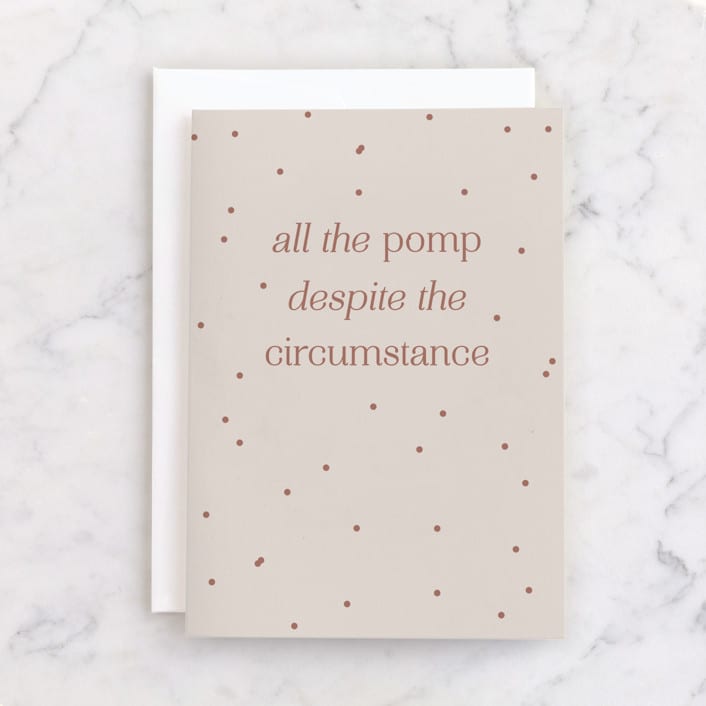 "Pomp & Circumstance" - Single Greeting Cards in Eggshell by Kelsey Mucci - Front