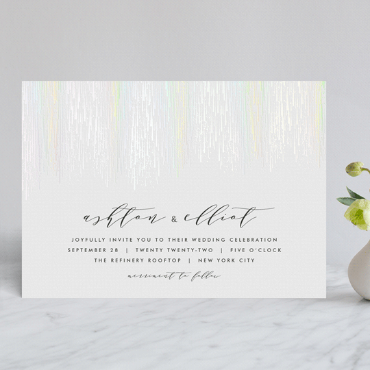 "Sparkle + Shine" - Gloss-Press® Wedding Invitations in Silk by Kristie Kern - Front