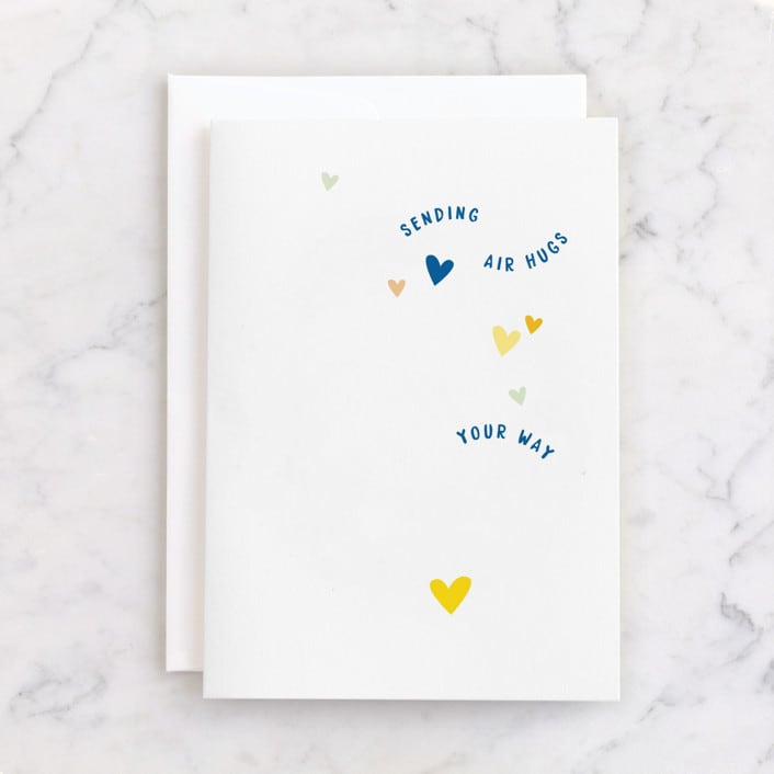 "Air Hugs" - Single Greeting Cards in Buttercup by Baumbirdy - Front