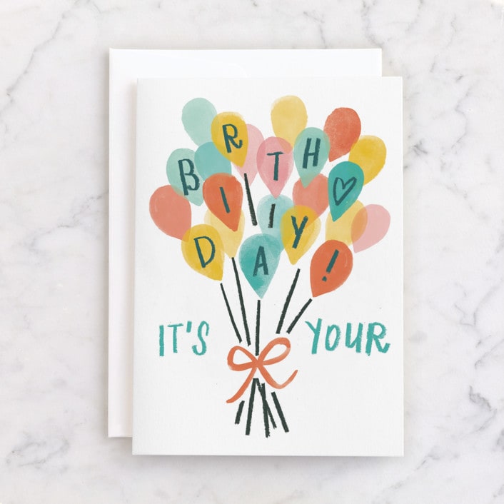 "Balloon Bouquet" - Single Greeting Cards in Colorful by Rebecca Daublin - Front