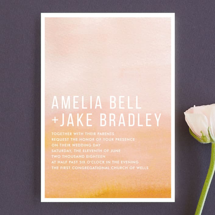"Ombre" - Wedding Invitations in Mandarin by Dean Street - Front