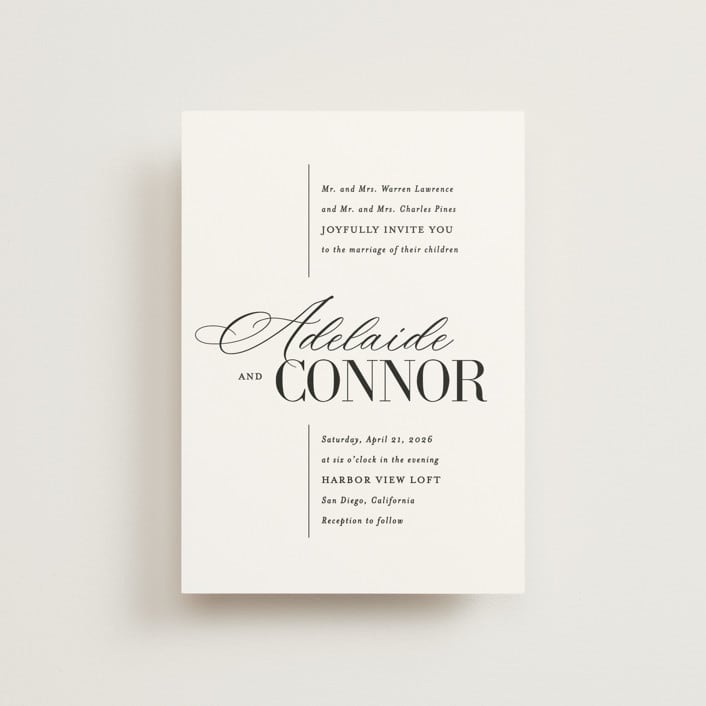 "This and That" - Wedding Invitations in Diamond by Jessica Corliss - Front