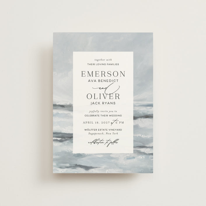 "Water's Edge" - Wedding Invitations in Cloud by Nicoletta Savod - Front