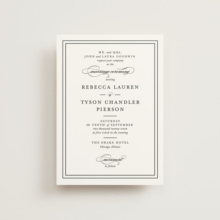 "Eloquence" - Wedding Invitations in Vanilla by Kimberly FitzSimons - Front