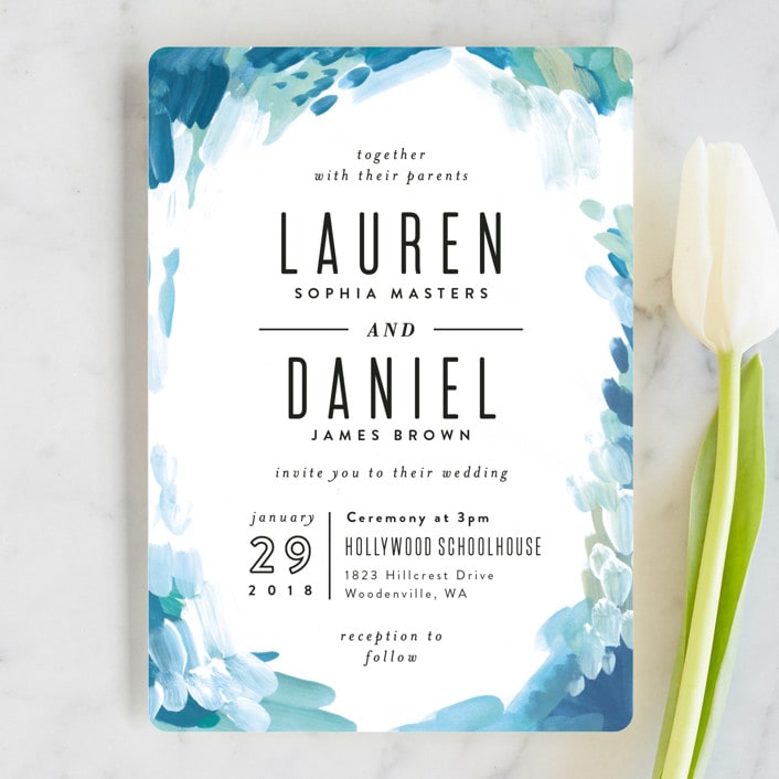"Gallery Abstract Art" - Wedding Invitations in Ocean by Alethea and Ruth - Front