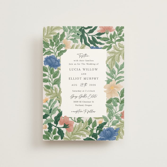"Floral Garden" - Wedding Invitations in Garden by Elly - Front