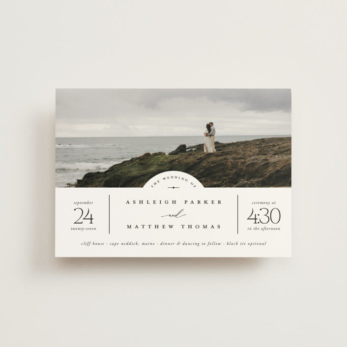 "Panoramic" - Wedding Invitations in Cloud by Heather Schertzer - Front