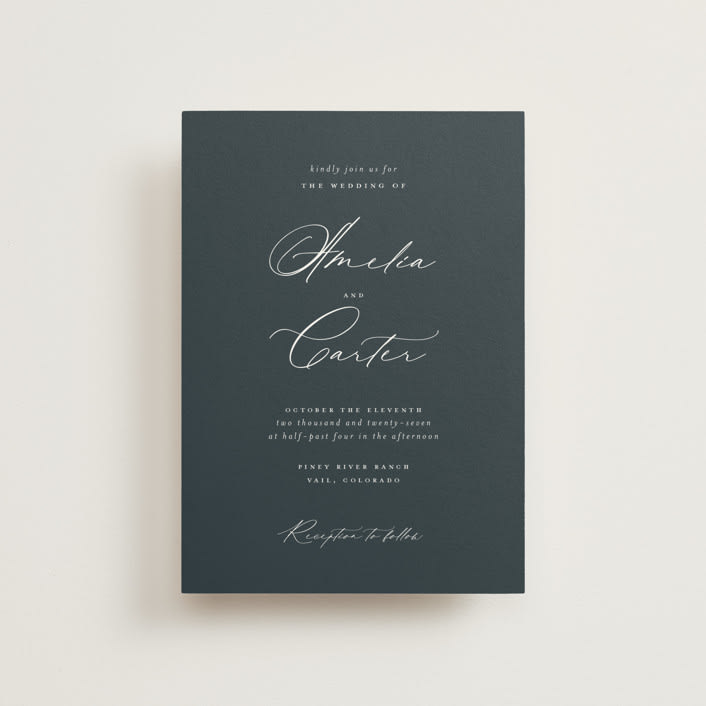 "Modern Vintage" - Wedding Invitations in Jade by Emily Betts - Front