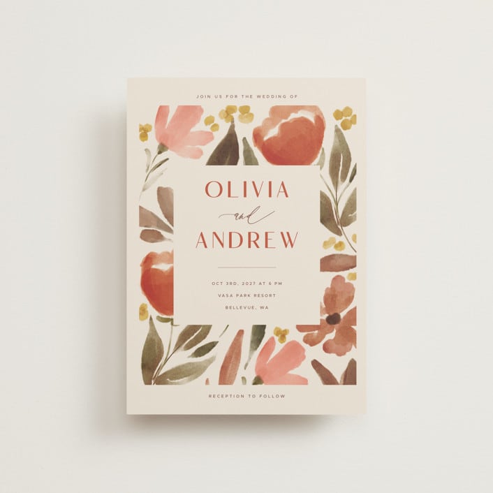 "Giardino" - Wedding Invitations in Saffron by Vera Lim - Front