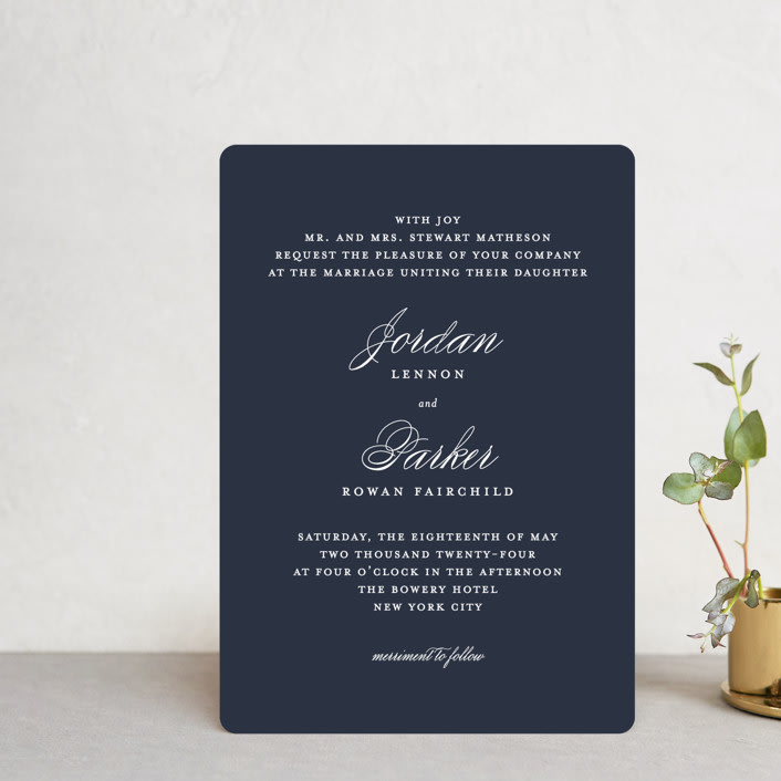 "Flawless" - Wedding Invitations in Midnight by Kimberly FitzSimons - Front