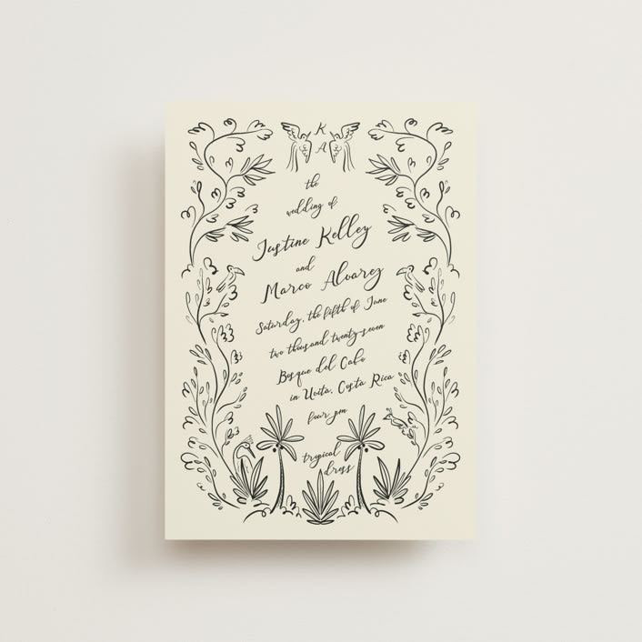 "Sundaland Gardens" - Wedding Invitations in Ivory by Ani Somi - Front