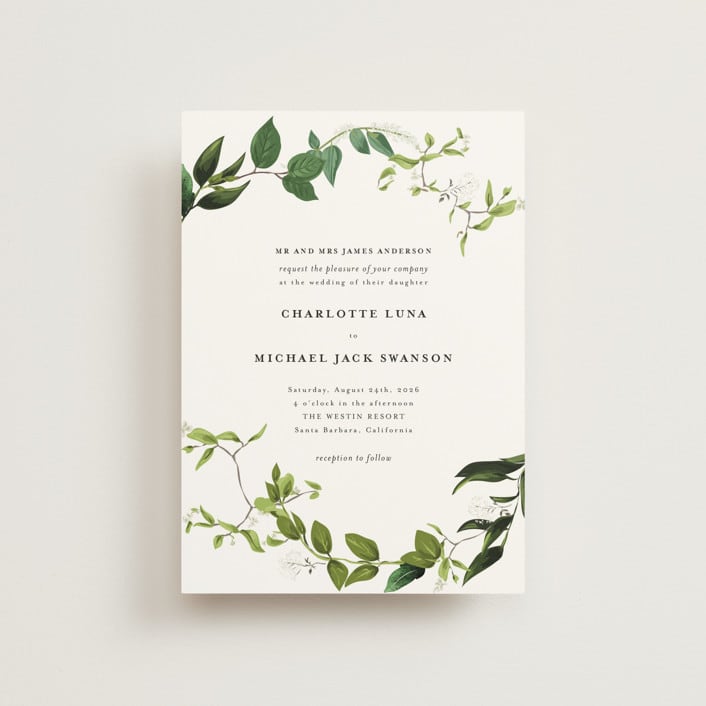 "Greenery" - Wedding Invitations in Fern by Susan Moyal - Front