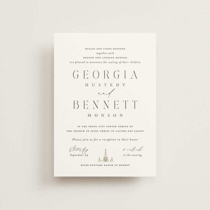 "City Center" - Wedding Invitations in Cotton by Erin L. Wilson - Front