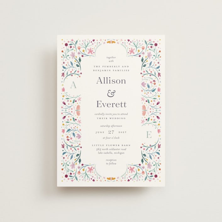 "Delicate Garden" - Wedding Invitations in Wildflower by Ashley DeMeyere - Front