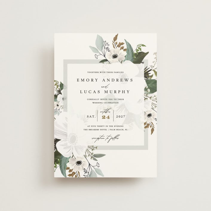 "Inverness" - Wedding Invitations in Pistachio by Nicole Whiddon - Front