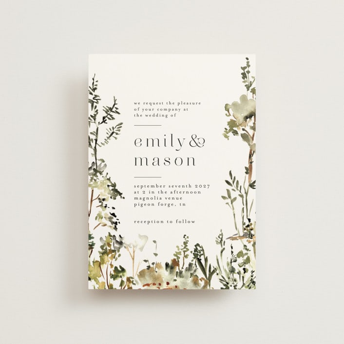 "We Walk Together" - Wedding Invitations in Evergreen by Petra Kern - Front