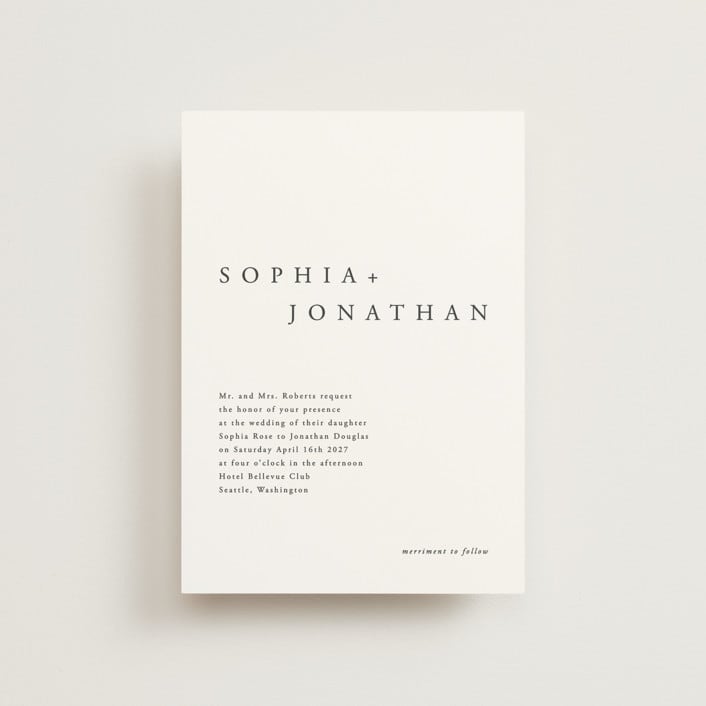 "The Minimalist" - Wedding Invitations in Air by lulu and isabelle - Front