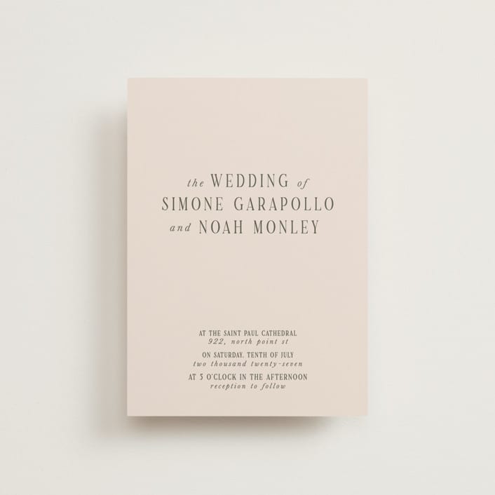 "Fero" - Wedding Invitations in Blush by Pati Cascino - Front