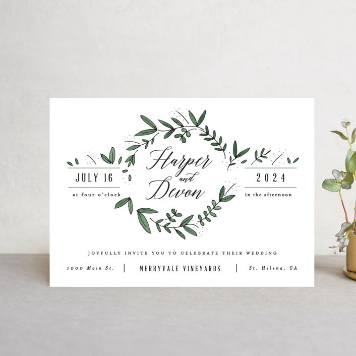 "Floral Wreath" - Wedding Invitations in Fresh by Kelly Schmidt - Front