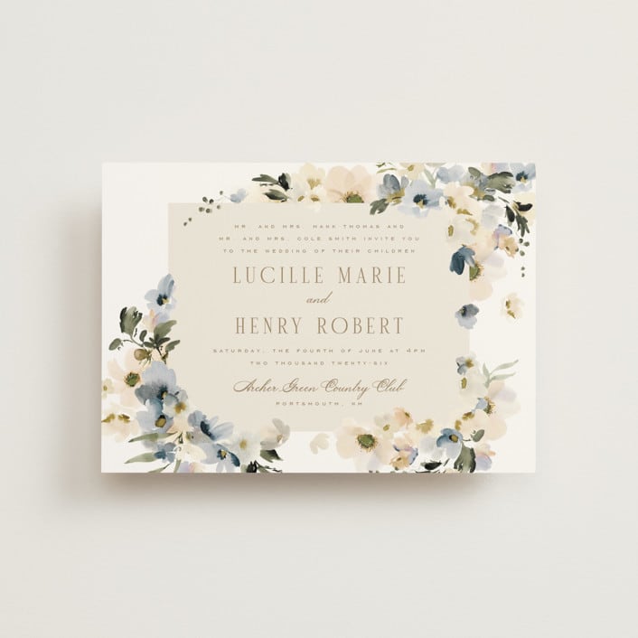 "Swept Away" - Wedding Invitations in Petal by Leah Bisch - Front