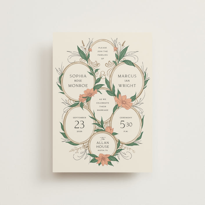 "Charming" - Wedding Invitations in Almond by GeekInk Design - Front