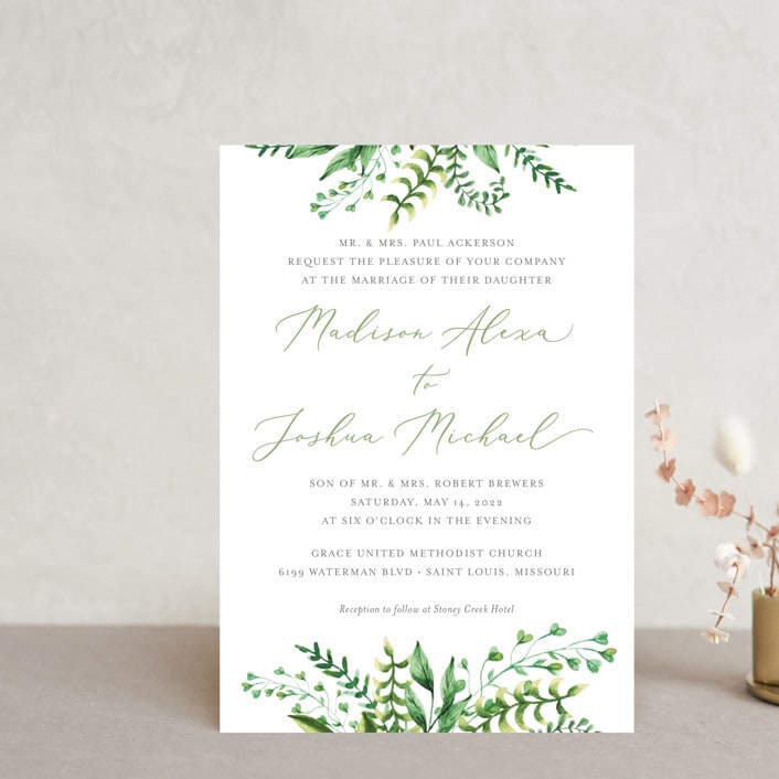 "Bright & Green" - Wedding Invitations in Spring by Amanda Day - Front