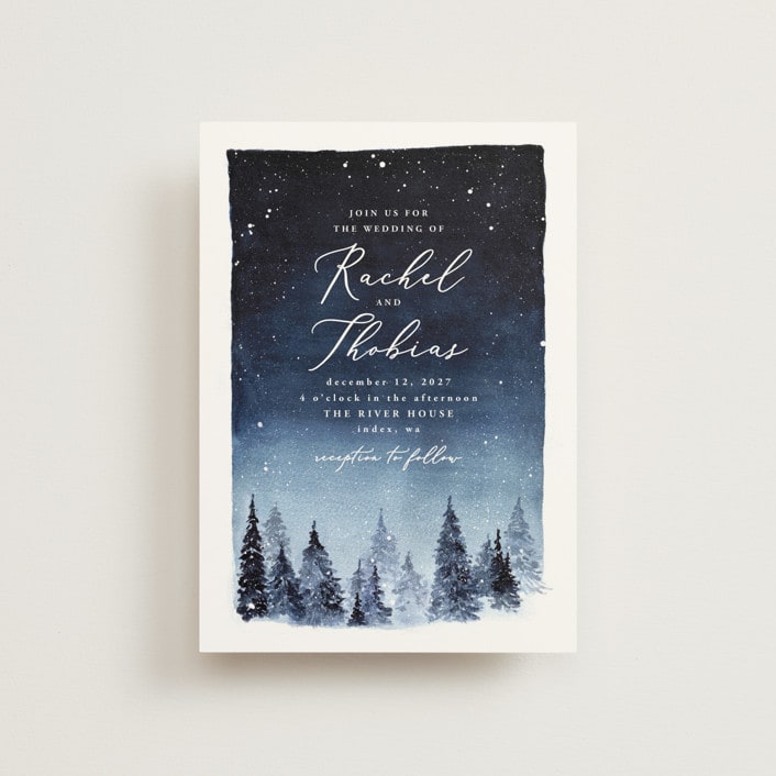 "Let it Snow" - Wedding Invitations in Celestial by Anastasia Makarova - Front