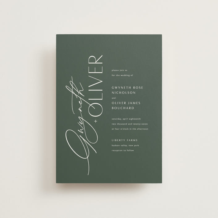 "Flip" - Wedding Invitations in Forest by Kelly Schmidt - Front