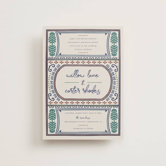 "Vase" - Wedding Invitations in Neptune by Kelly Watkins - Front
