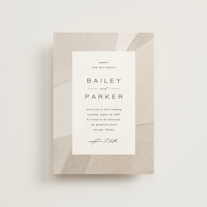 "Gossamer" - Wedding Invitations in Sandstone by Kate Ahn - Front
