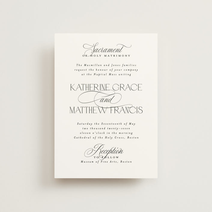 "Sacrament" - Wedding Invitations in Cloud by Heather Cairl - Front