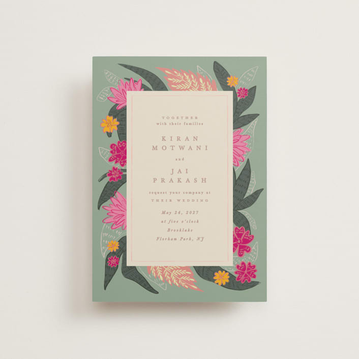 "Phool Bahar" - Wedding Invitations in Patta by Creo Study - Front