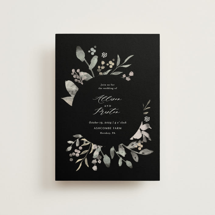 "Enchanted fields" - Wedding Invitations in Noir by Jennifer Wick - Front