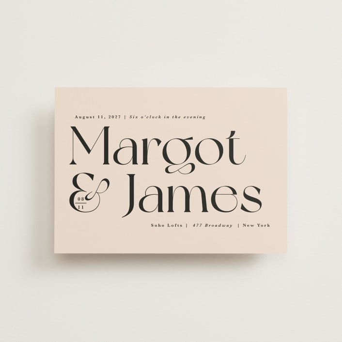 "SoHo" - Wedding Invitations in Blush by Hudson meet Rose - Front