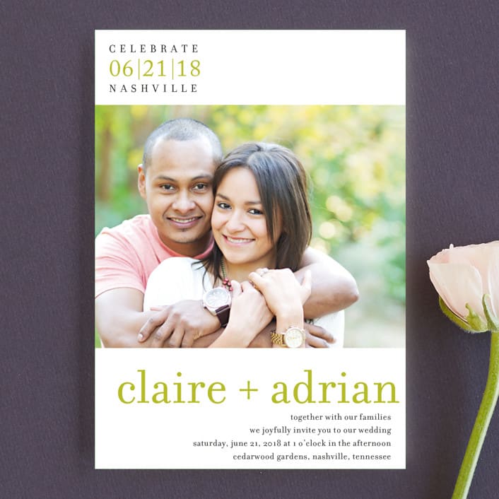 "float + celebrate" - Wedding Invitations in Celery by Float Paperie - Front