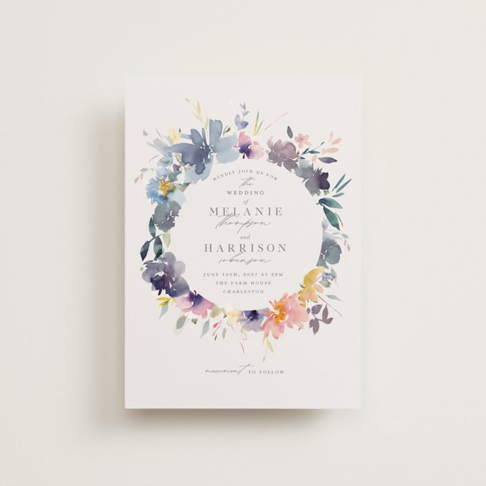 "Cheerful Bouquet" - Wedding Invitations in Chardonnay by Lori Wemple - Front