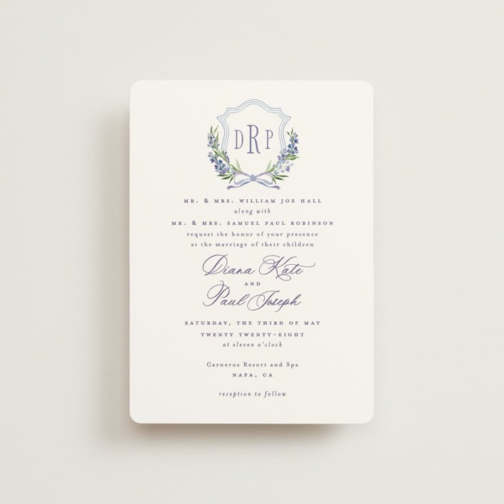 "Lavender" - Wedding Invitations in Tuscany by Claudia Orengo - Front